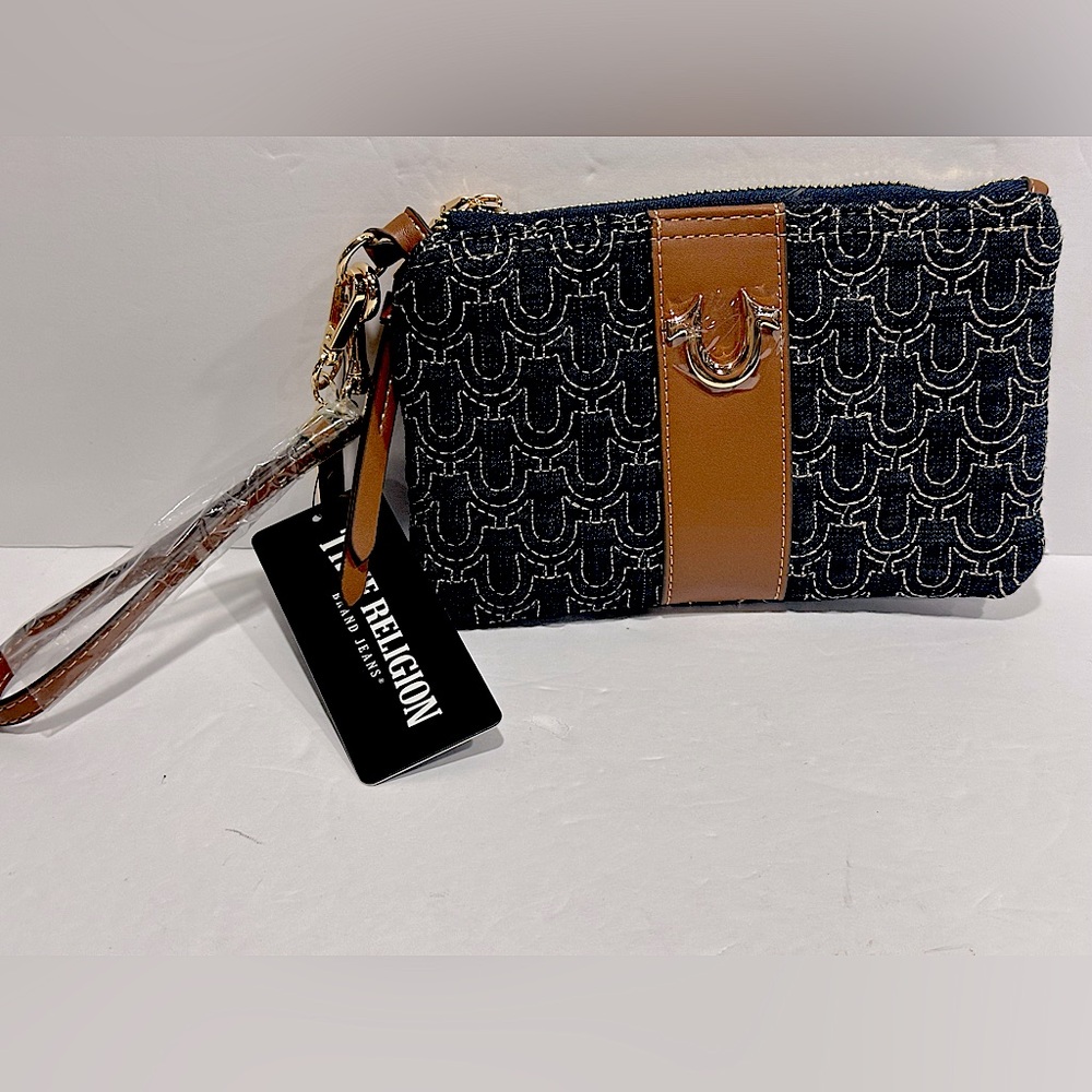 True Religion Quilted Horseshoe Wristlet Pouch